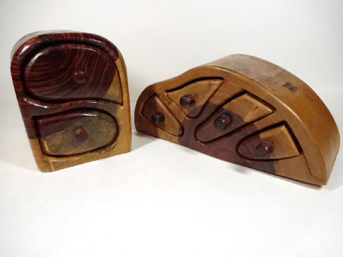 2 COSTA RICAN TABLE TOP CHESTS OF DRAWERS, SIGNED BY (1 of 8)