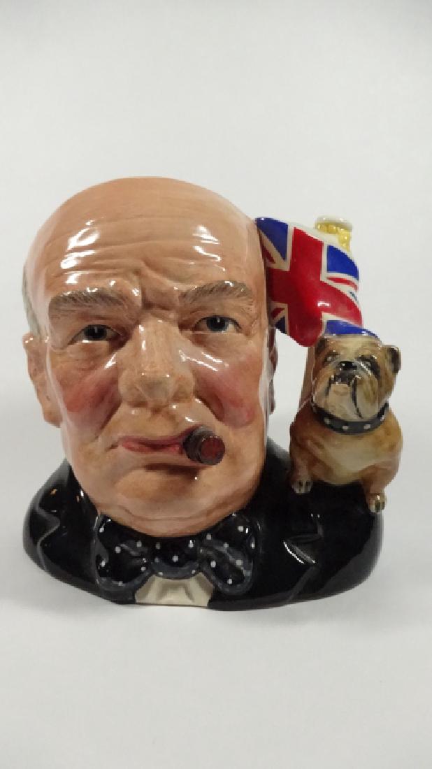 LARGE ROYAL DOULTON TOBY JUG, WINSTON CHURCHILL, (1 of 7)