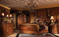 OPULENT MICHAEL AMINI CORTINA KING BEDROOM SET IN HONEY