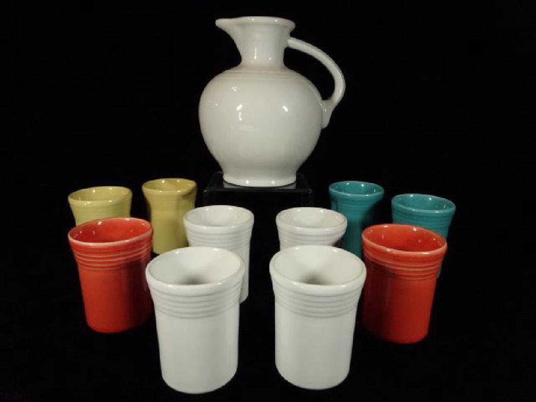 11 PC FIESTAWARE PITCHER WITH 10 TUMBLERS, WHITE (1 of 6)