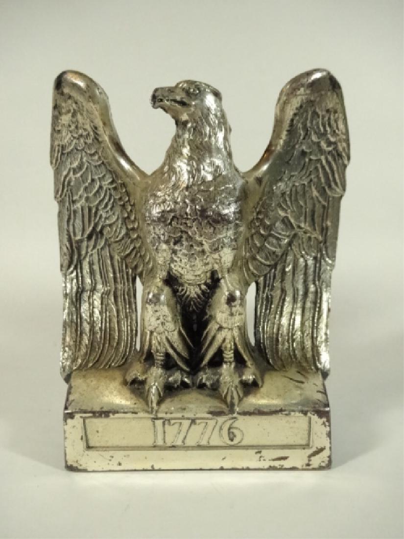 SILVER FINISH METAL AMERICAN EAGLE, STAMPED 1776 ON (1 of 7)