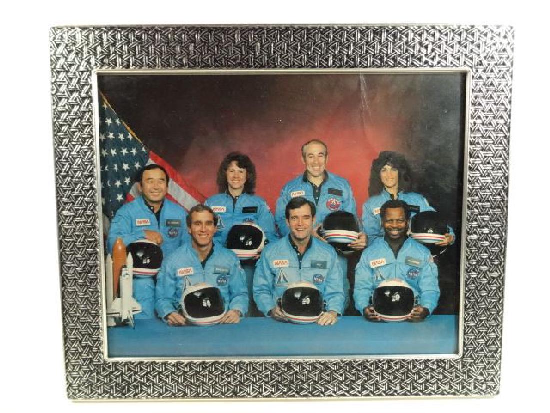 FRAMED PHOTOGRAPH, CHALLENGER SPACE SHUTTLE ASTRONAUTS, (1 of 2)