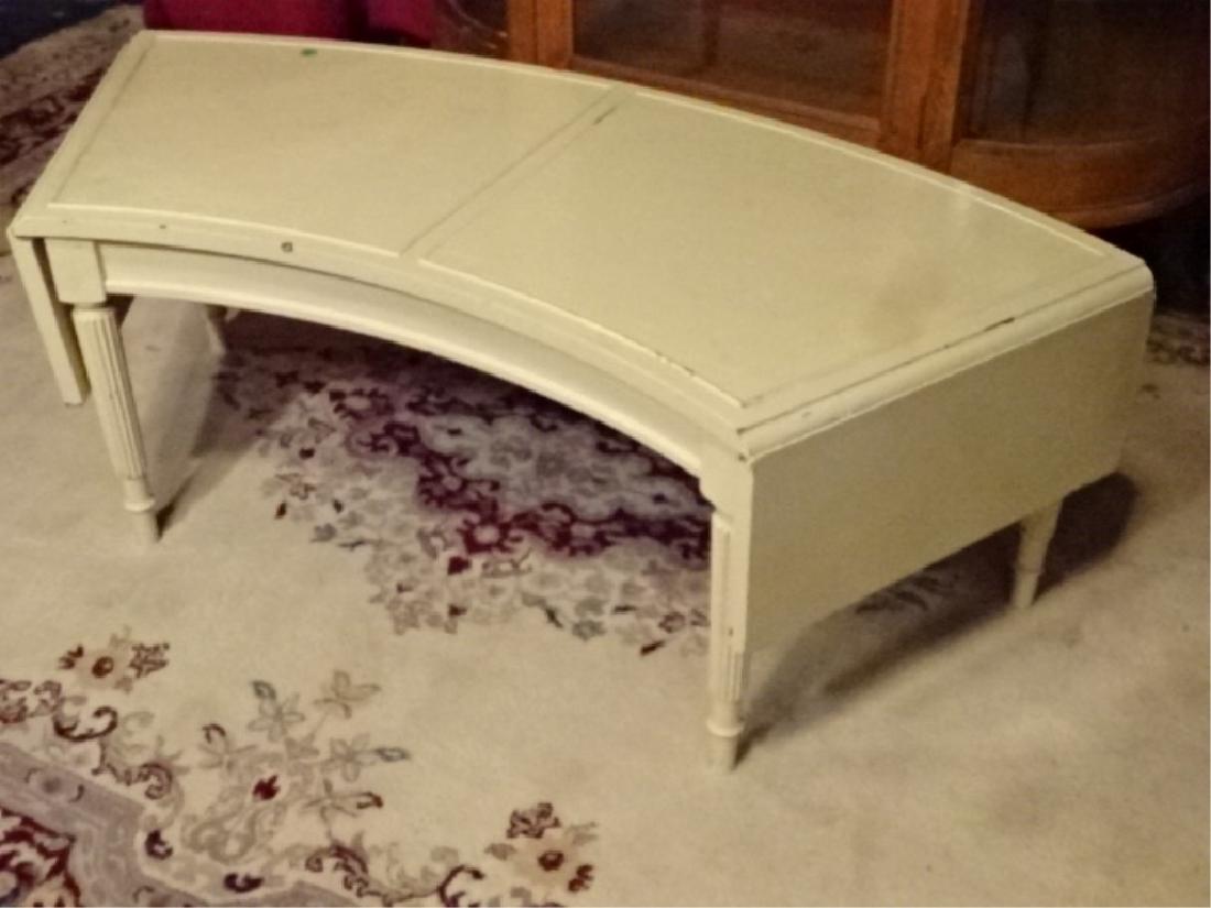 VINTAGE WHITE PAINTED DROPLEAF COFFEE TABLE, FLUTED (1 of 4)