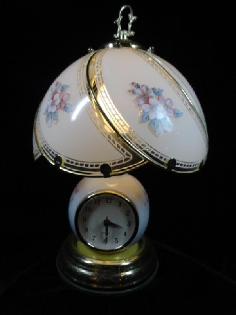 VINTAGE LAMP WITH CLOCK IN BASE, CLOCK WORKS, APPROX (1 of 4)