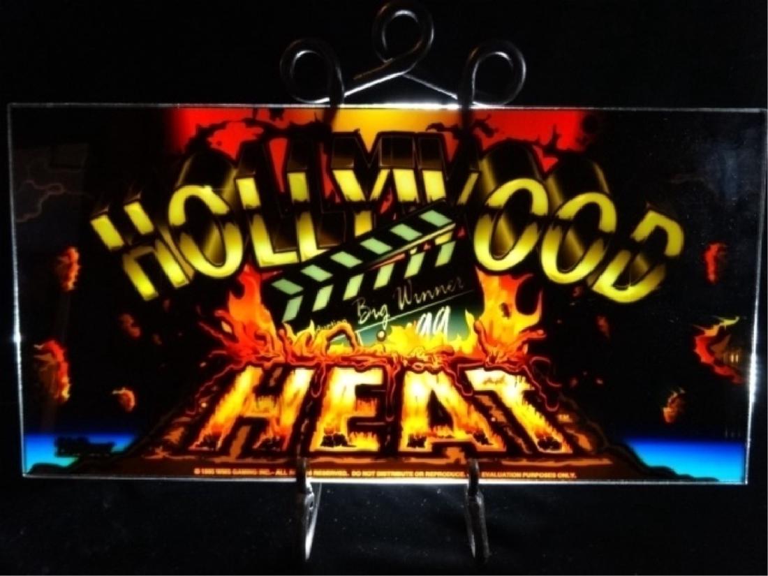 HOLLYWOOD HEAT SLOT MACHINE BACKGLASS PAINTED PANEL, (1 of 4)