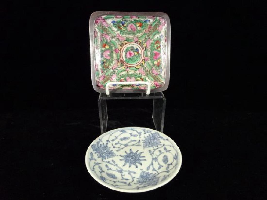 2 CHINESE PORCELAIN PLATES, MARKED, 5.5" AND 6",: 2 CHINESE PORCELAIN PLATES, MARKED, 5.5" AND 6", SKU601.19