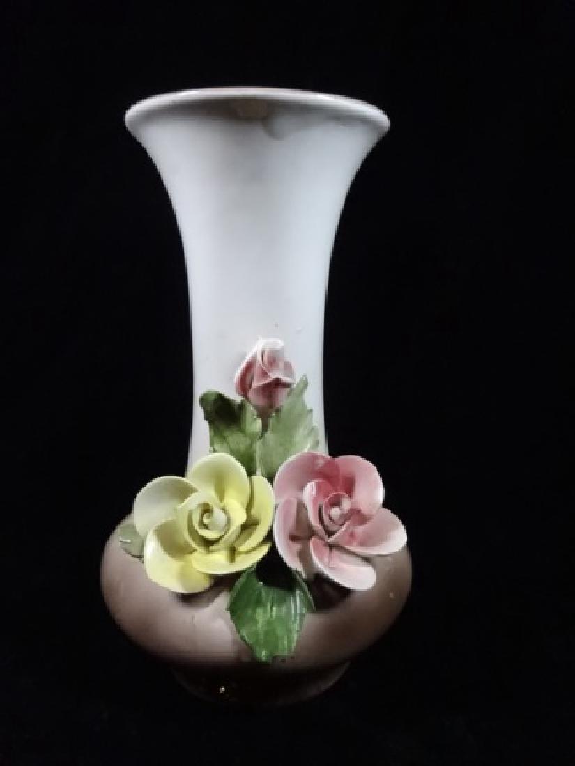 CAPODIMONTE VASE, FLORAL DESIGN, MINOR CHIPS, APPROX (1 of 6)