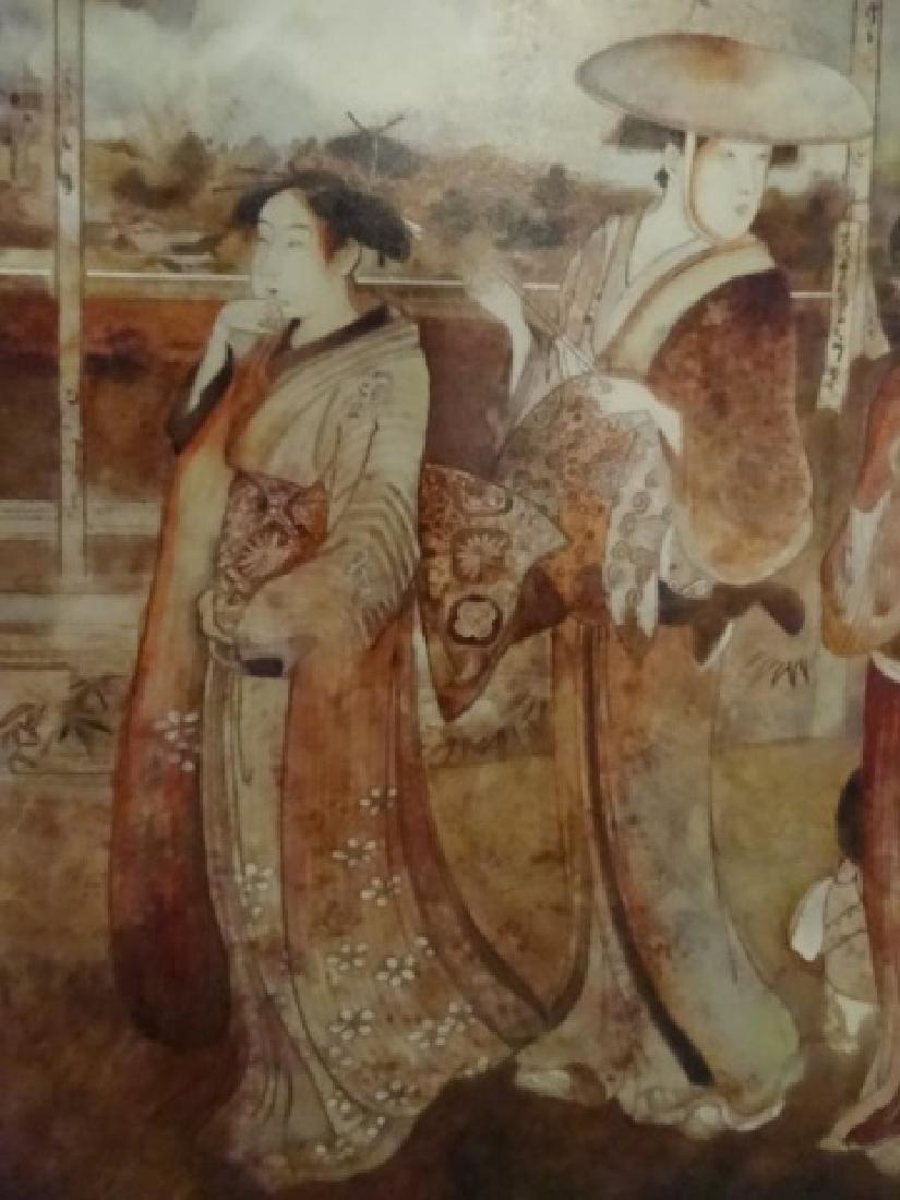 LARGE ASIAN FIGURAL PRINT, TITLED "FOUR BEAUTIES", (1 of 5)