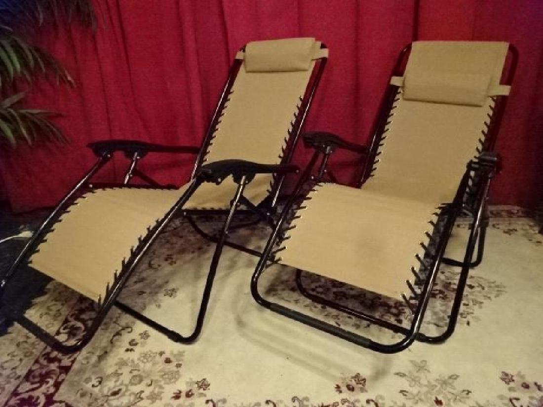 PAIR ZERO GRAVITY LOUNGE CHAIRS, NEW AND UNUSED, METAL (1 of 6)