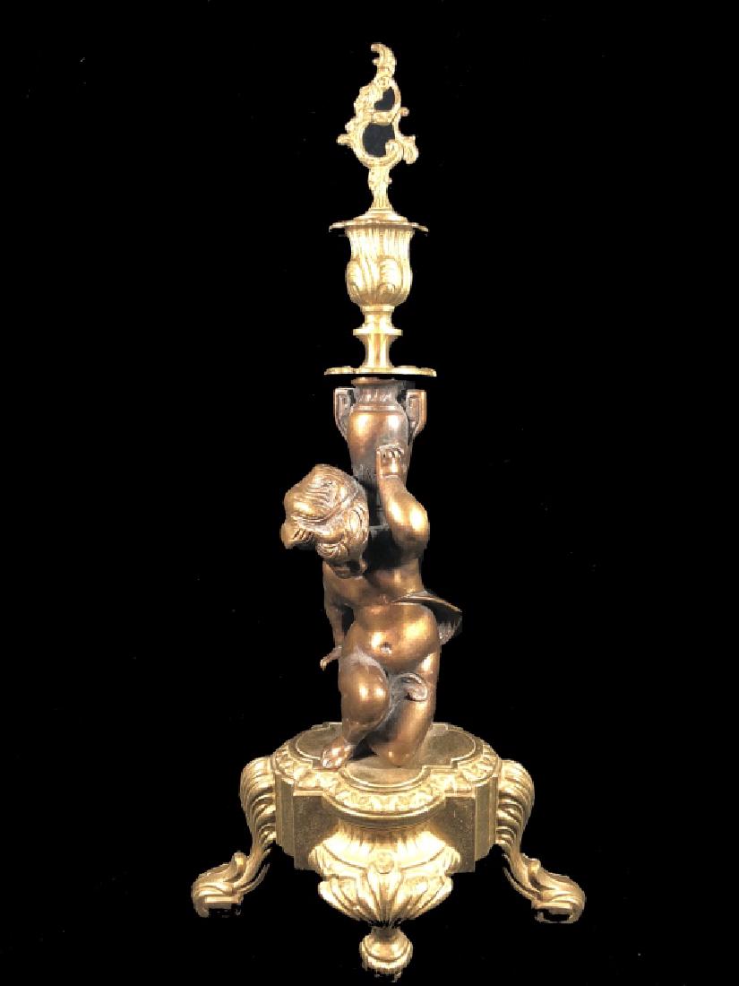 LARGE GILT BRONZE FINISH GARNITURE / CANDLE HOLDER, (1 of 12)