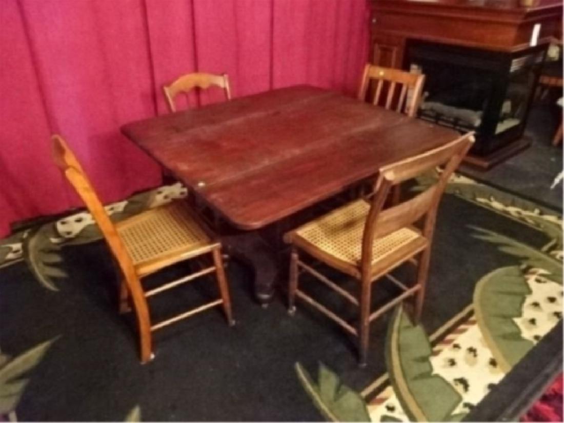 5 PC EMPIRE STYLE DROP LEAF TABLE, 4 CHAIRS (2 (1 of 7)