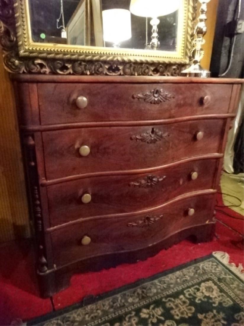 ANTIQUE MAHOGANY 4 DRAWER CHEST, EARLY 20TH C. GOOD (1 of 6)
