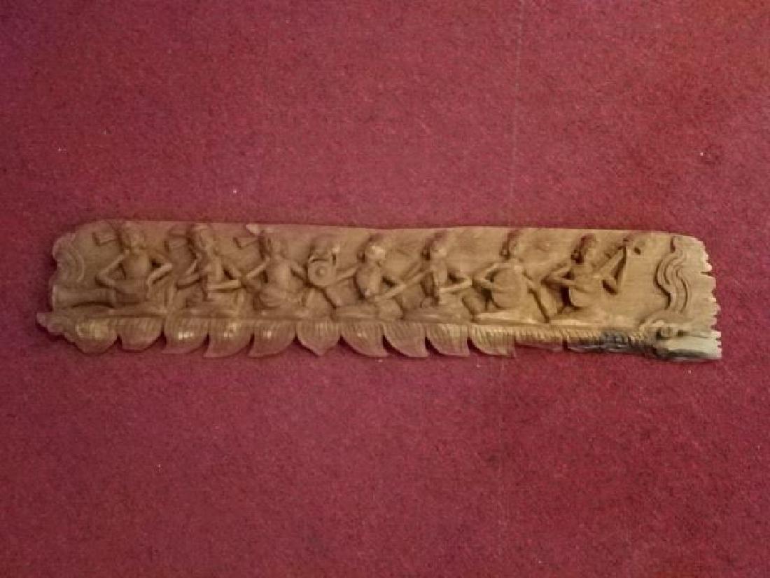 CARVED WOOD SOUTHEAST ASIAN PANEL, MUSICIANS, GOOD (1 of 5)