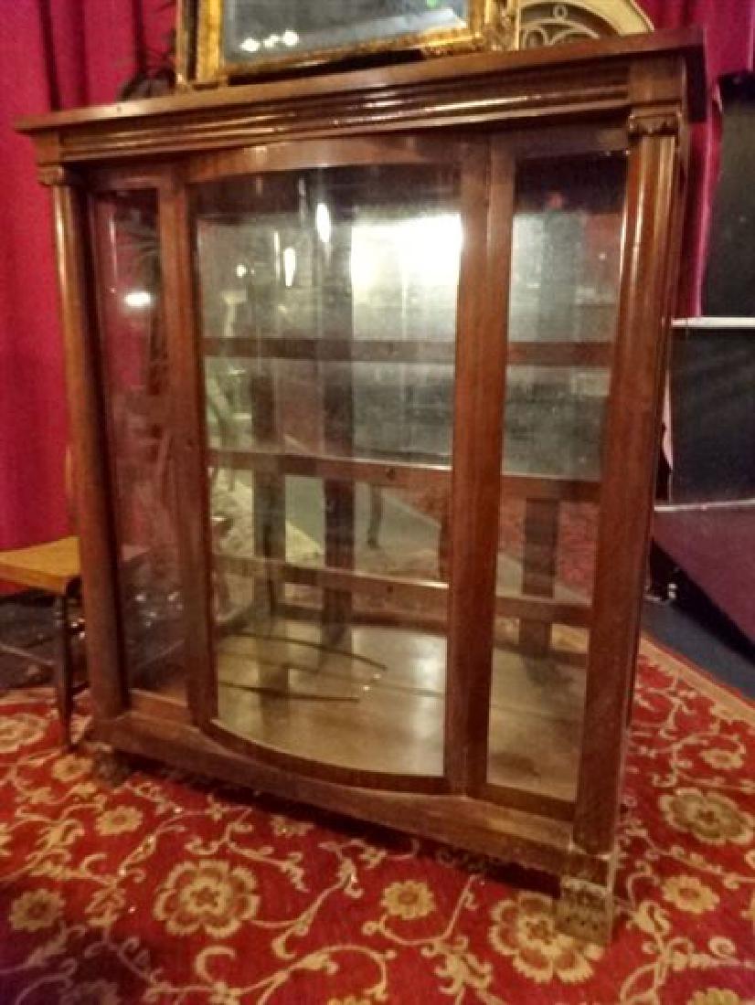 ANTIQUE EMPIRE STYLE WOOD DISPLAY CABINET, MIRRORED (1 of 6)