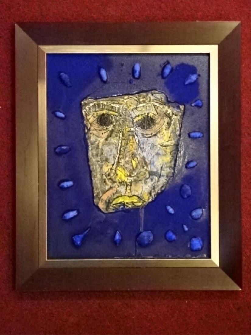 ALEXANDER GORE MIXED MEDIA PAINTING, ABSTRACT FACE WITH (1 of 7)