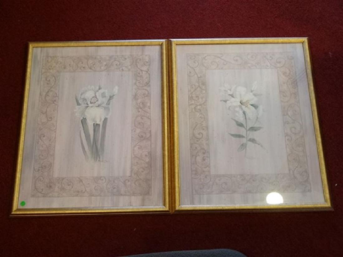 2 VIVIAN FLASCH FLORAL LITHOGRAPHS, WHITE ORCHIDS, (1 of 9)