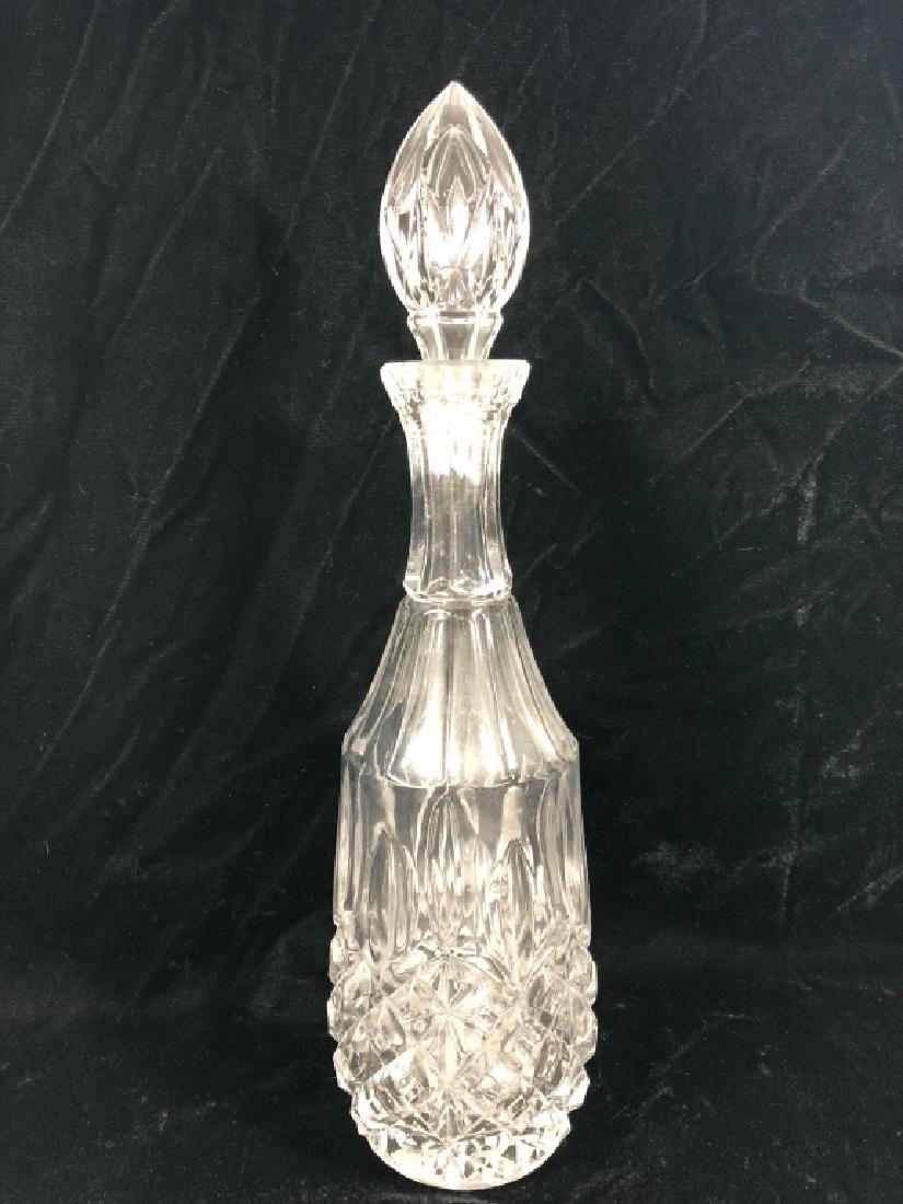 CRYSTAL DECANTER, STOPPER HAS BROKEN BASE, APPROX (1 of 5)