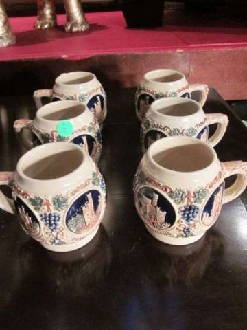 SET OF 6 VINTAGE GERZ CUPS, MADE IN GERMANY: SET OF 6 VINTAGE GERZ CUPS, MADE IN GERMANY