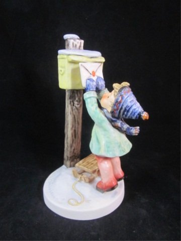 GOEBEL "LETTER TO SANTA" M.I. HUMMEL FIGURINE, #34: GOEBEL "LETTER TO SANTA" M.I. HUMMEL FIGURINE, #340, TMK 4, DATED 1964-1972, APPROX 7.25" HIGH - MINT CONDITION (NO CRACKS OR CHIPS)