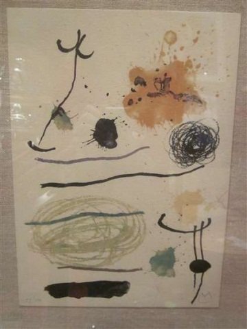 JOAN MIRO (1893-1983, SPANISH) LIMITED EDITION LITH: JOAN MIRO (1893-1983, SPANISH) LIMITED EDITION LITHOGRAPH, #27 OF 100, PENCIL SIGNED & NUMBERED, APPROX 12" X 8 1/2" IMAGE SIZE, APPROX 17 1/2" X 15 1/2" FRAMED