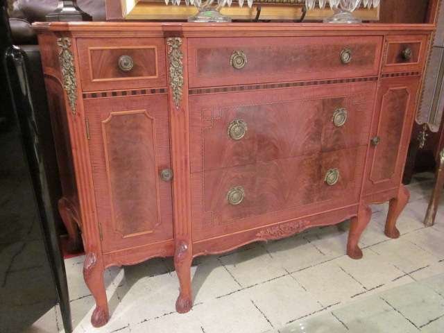 VINTAGE ROBERT IRWIN CHEST WITH INTRICATE INLAID W: VINTAGE ROBERT IRWIN CHEST WITH INTRICATE INLAID WOOD AND ORMOLU, 3 CENTER DRAWERS FLANKED BY 2 DRAWERS AND 2 CABINETS, EXCELLENT CONDITION