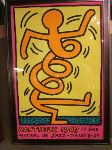 LARGE KEITH HARING POSTER, JAZZ FESTIVAL, 42.5"H X: LARGE KEITH HARING POSTER, JAZZ FESTIVAL, 42.5"H X 39.25"W