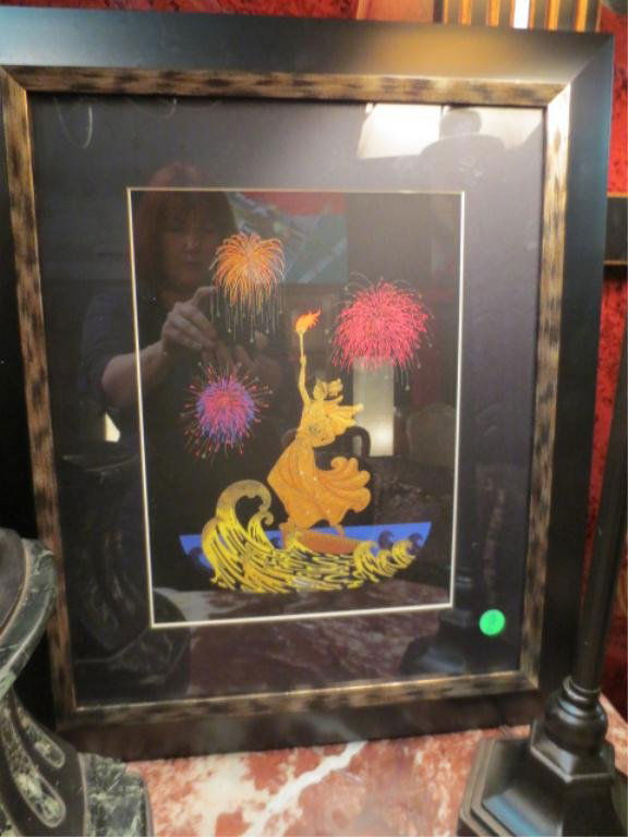 ERTE SERIGRAPH "STATUE OF LIBERTY, NIGHT", SIGNED: ERTE SERIGRAPH "STATUE OF LIBERTY, NIGHT", SIGNED ERTE LOWER RIGHT, APPROX 20" X 17.5" FRAMED