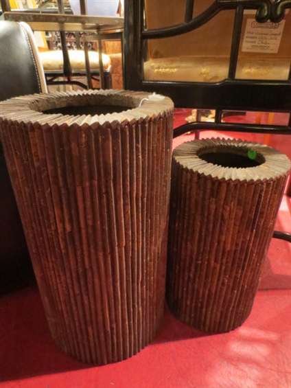 2 PC NEW NEVER USED DCOTA DESIGNER SNAKESTONE VASE: 2 PC NEW NEVER USED DCOTA DESIGNER SNAKESTONE VASES, TALLEST APPROX 18"