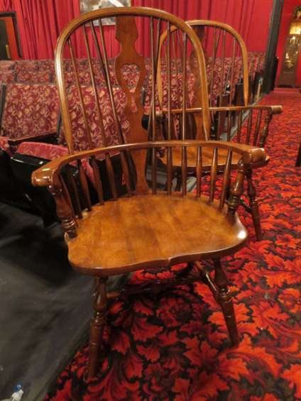 PAIR WINDSOR CHAIRS BY BENT & BROS, MEDIUM FINISH, : PAIR WINDSOR CHAIRS BY BENT & BROS, MEDIUM FINISH, EXCELLENT CONDITION