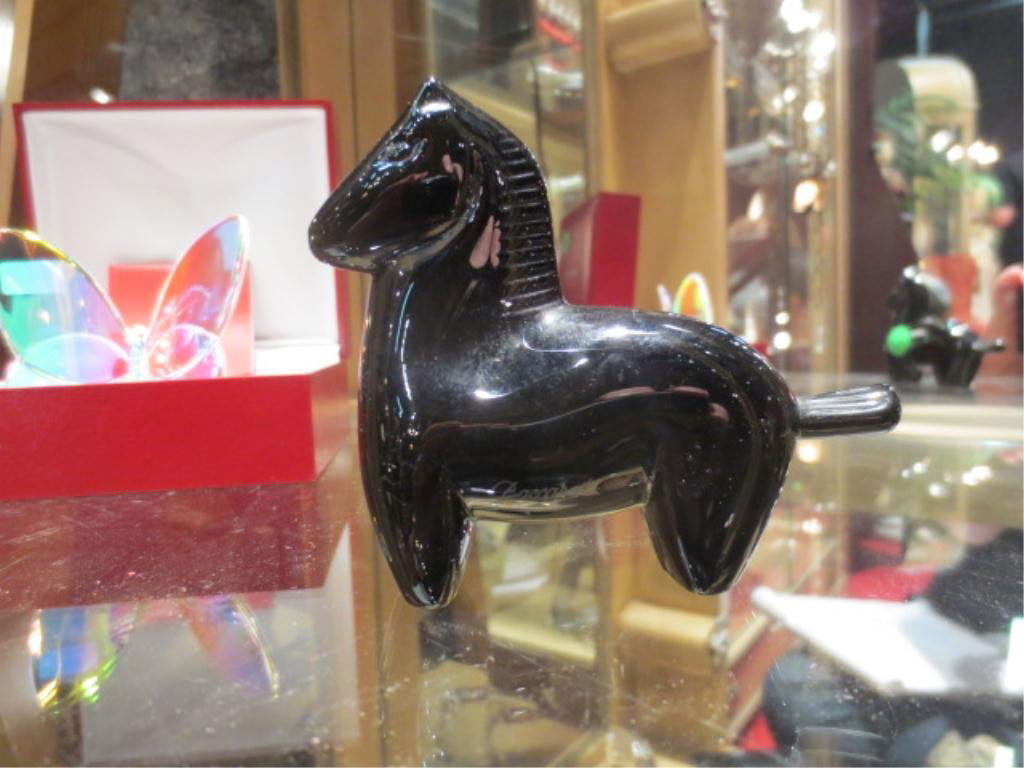 BACCARAT, FRANCE BLACK CRYSTAL HORSE, APPROX 3 1/8: BACCARAT, FRANCE BLACK CRYSTAL HORSE, APPROX 3 1/8" X 3 3/4"