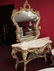 54: ITALIAN ROCOCO FOYER TABLE AND MIRROR, CARVED WOOD