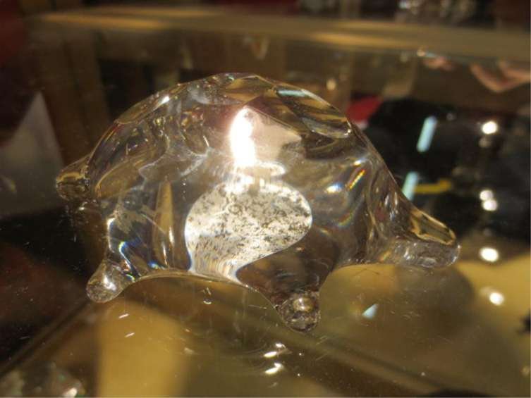 SPODE CRYSTAL SHELL PAPERWEIGHT, MARKED HW & SPODE: SPODE CRYSTAL SHELL PAPERWEIGHT, MARKED HW & SPODE, APPROX 3"