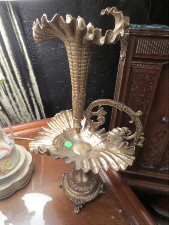 TALL BRONZE EPERGNE, APPROX 20"H: TALL BRONZE EPERGNE, APPROX 20"H