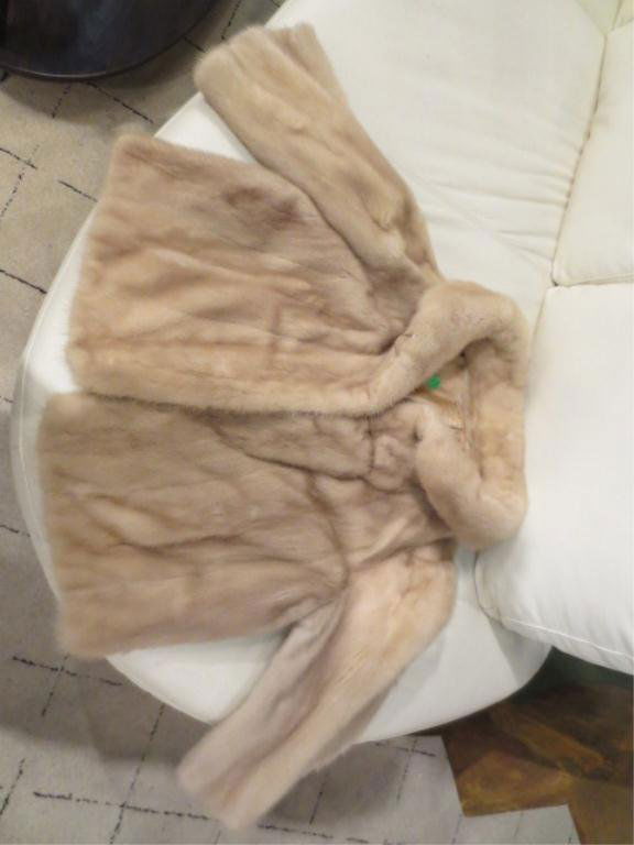 VINTAGE MINK JACKET - TOURMALINE RARE QUALITY EMBA NATU: VINTAGE MINK JACKET - TOURMALINE RARE QUALITY EMBA NATURAL PALE BEIGE MINK