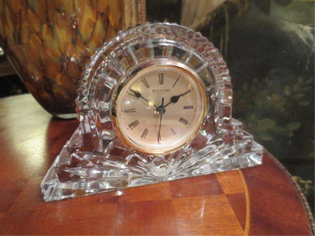 WATERFORD CRYSTAL CLOCK, APPROX 5"H: WATERFORD CRYSTAL CLOCK, APPROX 5"H