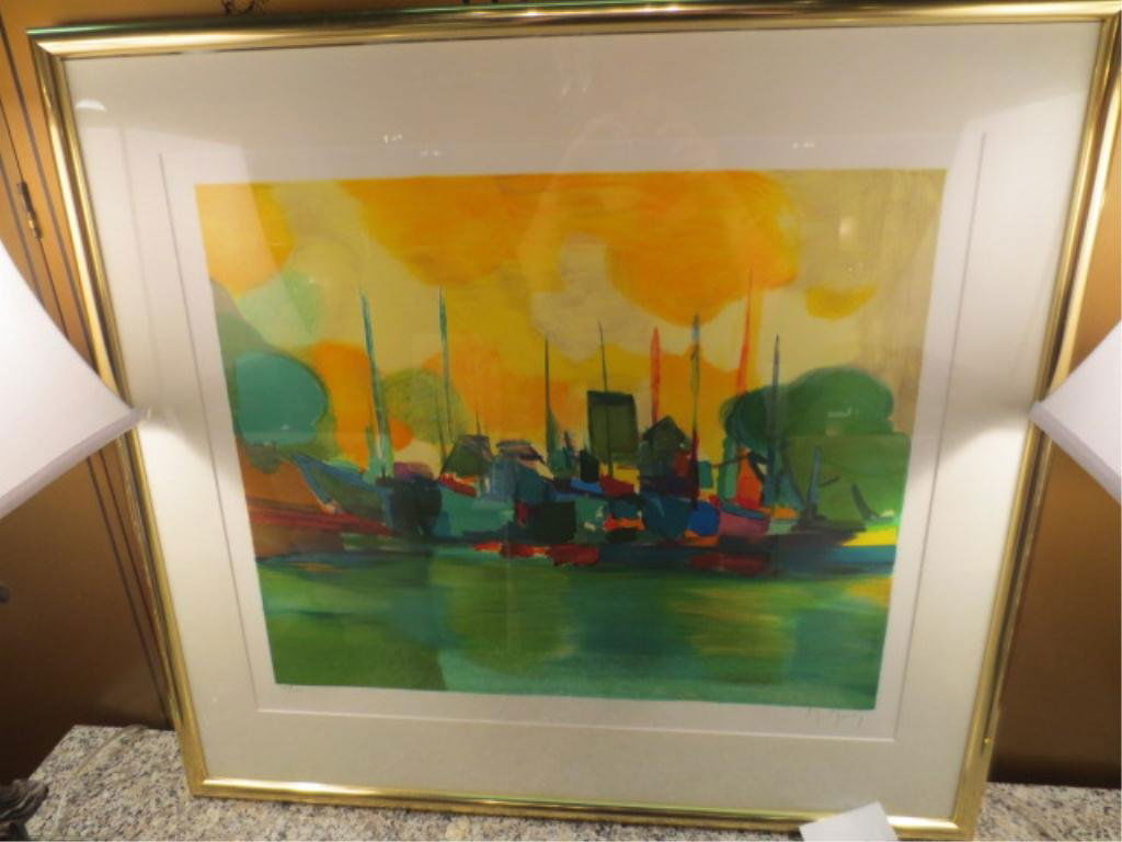 MARCEL MOULY (FRENCH, 1918-2008) LIMITED EDITION LITHOG: MARCEL MOULY (FRENCH, 1918-2008) LIMITED EDITION LITHOGRAPH, PENCIL NUMBERED & SIGNED, #25 OF 150, APPROX 28.5" X 30.75" FRAMED ~~~ PLEASE NOTE: ARRANGEMENTS FOR SHIPPING AND PACKAGING ARE THE SOLE RE