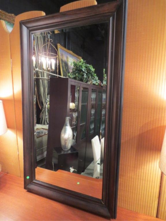 DESIGNER MITCHELL GOLD & BOB WILLIAMS MIRROR, MAHOGANY : DESIGNER MITCHELL GOLD & BOB WILLIAMS MIRROR, MAHOGANY FINISH FRAME, APPROX 5' X 3' ~~~ PLEASE NOTE: ARRANGEMENTS FOR SHIPPING AND PACKAGING ARE THE SOLE RESPONSIBILITY OF THE WINNING BIDDER. THE AUCT
