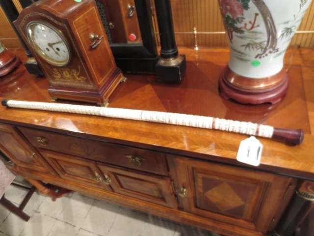 SHARK VERTEBRAE CANE / WALKING STICK / SWAGGER STICK, A: SHARK VERTEBRAE CANE / WALKING STICK / SWAGGER STICK, APPROX 36"L
