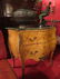 FRENCH LOUIS XV STYLE BURL WOOD VENEER BOMBE CHEST, MAR