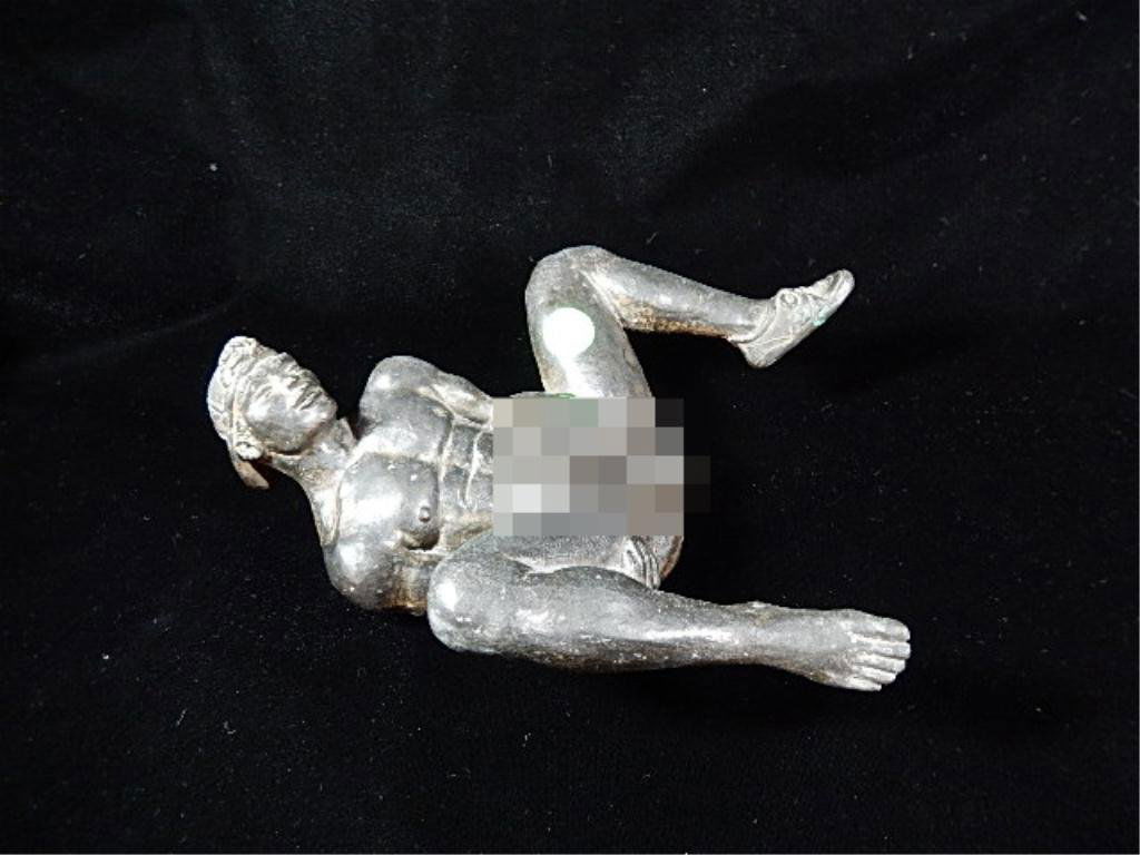 JACQUES LIPCHITZ EROTIC BRONZE SCULPTURE, 1951, NUDE: JACQUES LIPCHITZ EROTIC BRONZE SCULPTURE, 1951, NUDE MAN PLEASURING HIMSELF, INSCRIBED "J. LIPCHITZ 1951" ON LEFT SHOULDER, APPROX 9"L