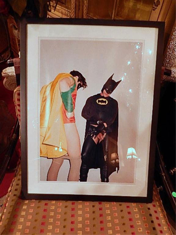TERRY RICHARDSON (AMERICAN, B. 1965), BATMAN & ROBIN: TERRY RICHARDSON (AMERICAN, B. 1965), BATMAN & ROBIN EROTIC PHOTOGRAPH, APPROX 29.5" X 22" FRAMED