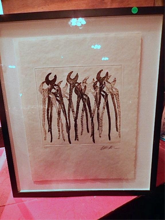 ARMAN (FRENCH, 1928 - 2005) LIMITED EDITION SERIGRAPH,: ARMAN (FRENCH, 1928 - 2005) LIMITED EDITION SERIGRAPH, "WRENCHES", #76 OF 100, PENCIL NUMBERED & SIGNED, APPROX 28" X 34" FRAMED