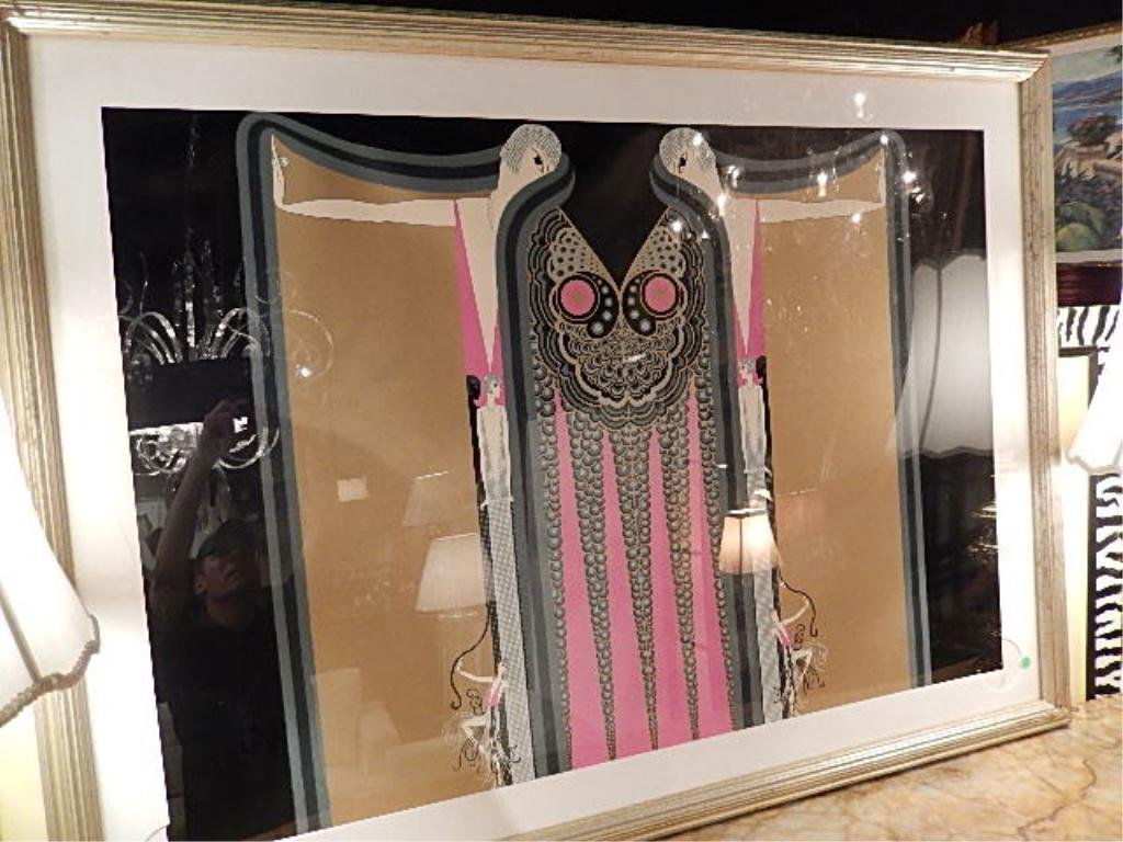 HUGE ERTE (ROMAIN DE TIRTOFF) LIMITED DELUXE EDITION: HUGE ERTE (ROMAIN DE TIRTOFF) LIMITED DELUXE EDITION SERIGRAPH, TITLED "TWIN SISTERS", #L OF XCIX, PENCIL SIGNED & NUMBERED, APPROX 58" X 43" FRAMED
