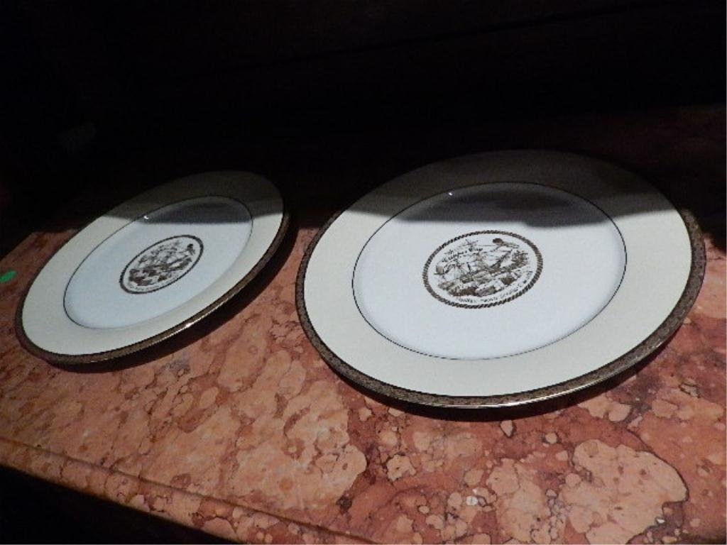 2 NORITAKE CONTEMPORARY FINE CHINA PLATES, "CLIPPER: 2 NORITAKE CONTEMPORARY FINE CHINA PLATES, "CLIPPER BAY, HALIFAX, NOVA SCOTIA, CANADA", APPROX 10.5" DIAMETER