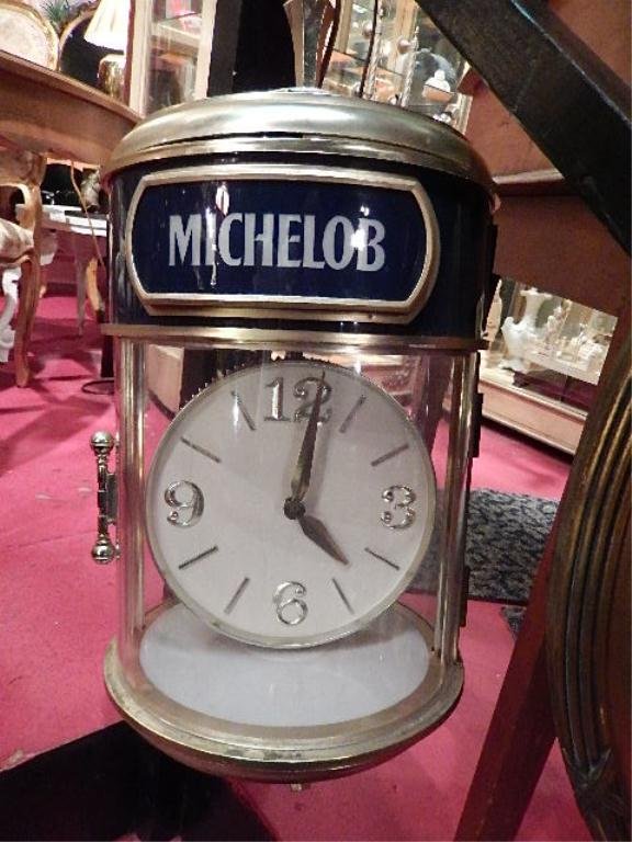 MICHELOB CLOCK, APPROX 2' HIGH: MICHELOB CLOCK, APPROX 2' HIGH
