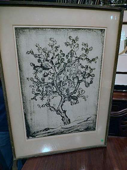 CARL PAPPE LITHOGRAPH, "CACTUS", PENCIL SIGNED LOWER: CARL PAPPE LITHOGRAPH, "CACTUS", PENCIL SIGNED LOWER RIGHT, APPROX 33" X 23.5" FRAMED
