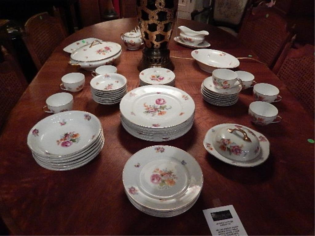 54 PC EPIAG CZECHOSLOVAKIA CHINA SERVICE FOR: 54 PC EPIAG CZECHOSLOVAKIA CHINA SERVICE FOR 6, INCLUDES 6 PLATES, 6 SALAD PLATES, 6 BREAD PLATES, 6 BOWLS, 8 BERRY BOWLS, 7 CUPS, 8 SAUCERS, COVERED BUTTER DISH (NO INSERT), OVAL BOWL, GRAVY WITH UND