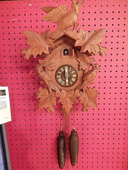 BLACK FOREST CARVED WOOD CUCKOO CLOCK, GERMANY, APPROX: BLACK FOREST CARVED WOOD CUCKOO CLOCK, GERMANY, APPROX 12"H