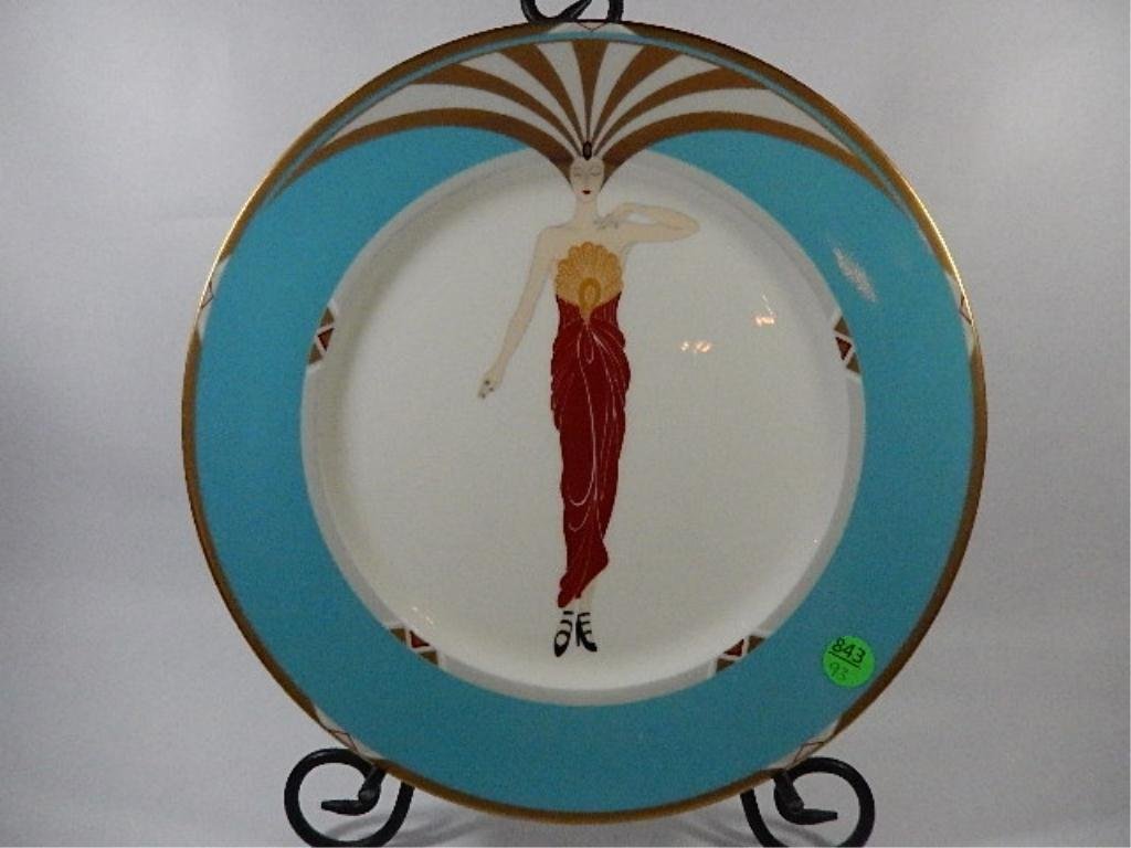 ERTE "LE SOLEIL" PLATE IN TURQUOISE, APPROX: ERTE "LE SOLEIL" PLATE IN TURQUOISE, APPROX 11.75"DIAMETER