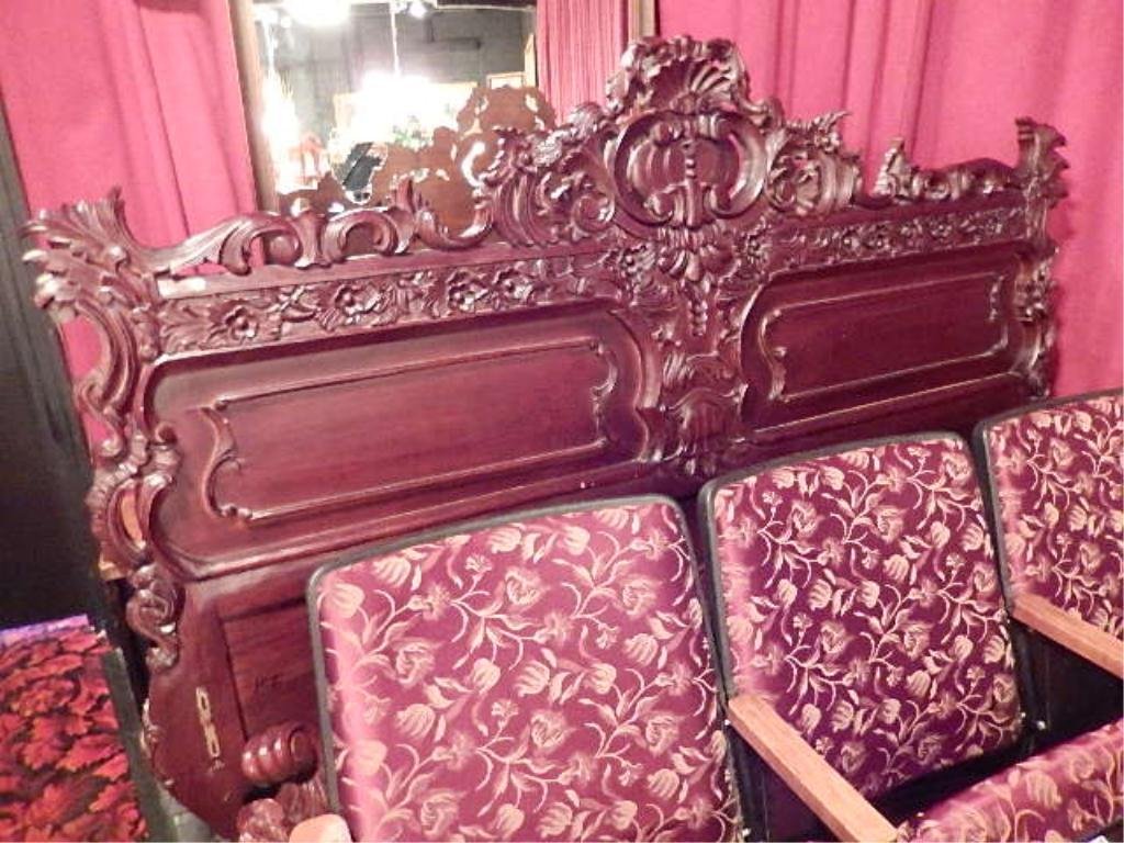 ORNATE ROCOCO CARVED WOOD KING SIZE BED, INCLUDES: ORNATE ROCOCO CARVED WOOD KING SIZE BED, INCLUDES HEADBOARD, FOOTBOARD & RAILS